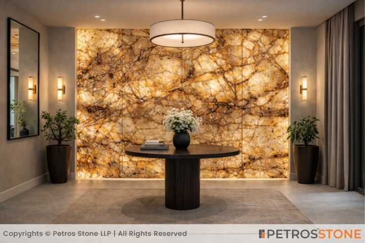 Alaska Gold Quartzite Featured Wall