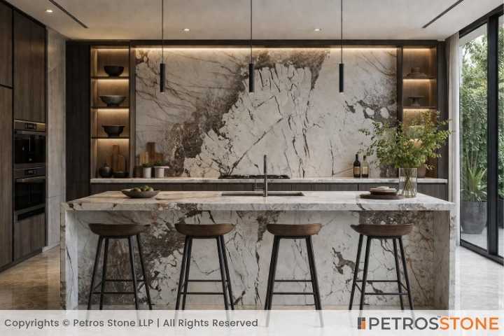 Bianco Antico Marble Kitchen