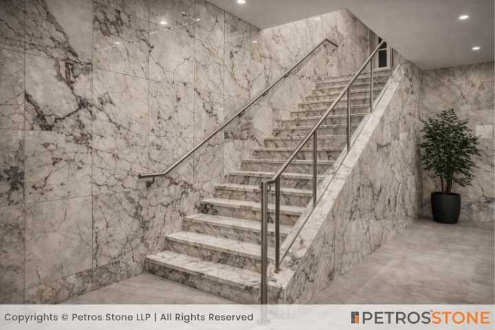 Bianco Antico Marble Staircase