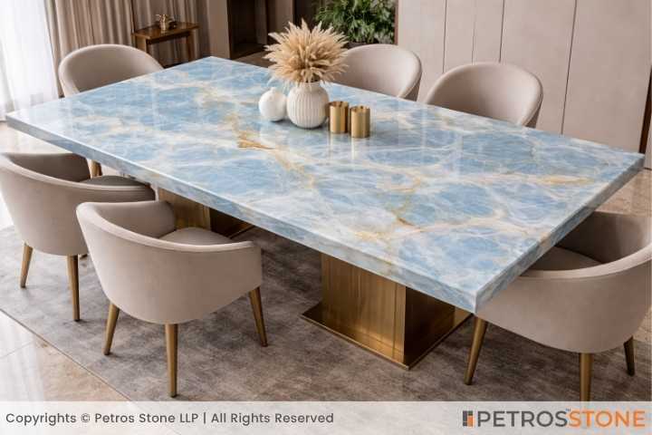 Blue Onyx Marble Table