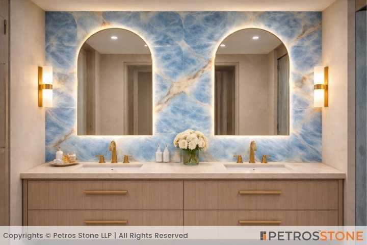Blue Onyx Marble Vanity Top