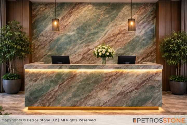 Botanic Bordeaux Quartzite Reception