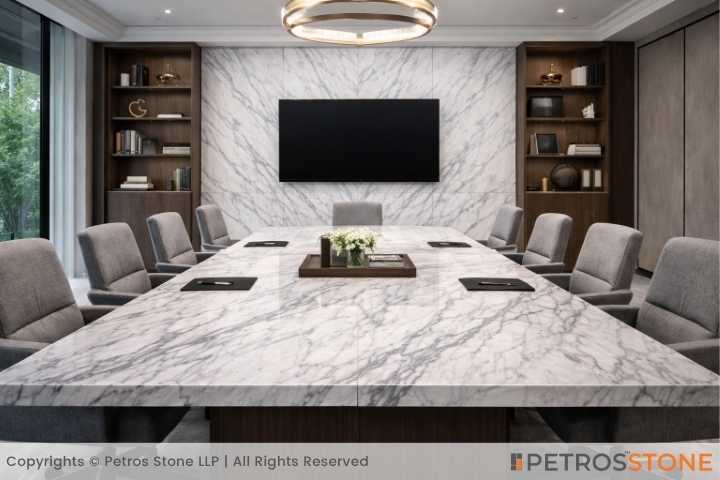 Calacatta Belgia Marble Conference Room