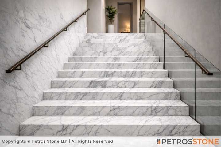 Calacatta Belgia Marble Staircase