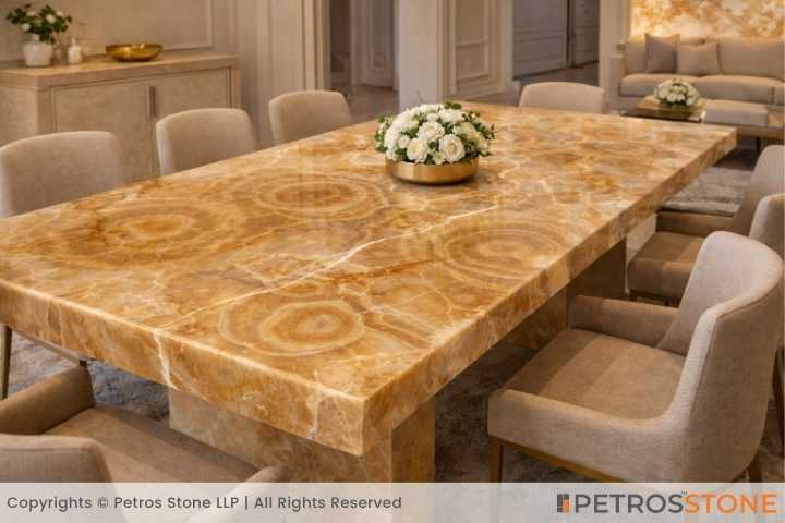 Caramel Onyx Marble Table