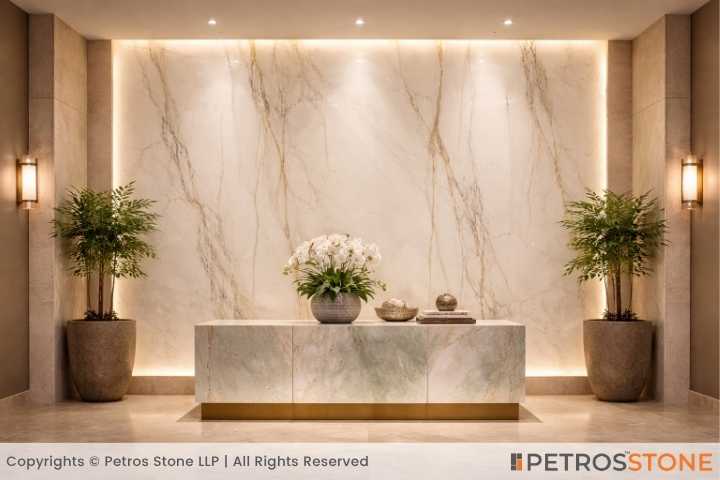 Crystal White Onyx Marble Featured Wall