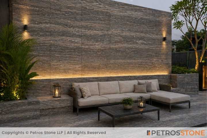 Dark Silver Travertine Outdoor
