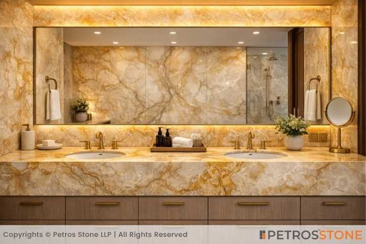 Gold Onyx Marble Bathroom