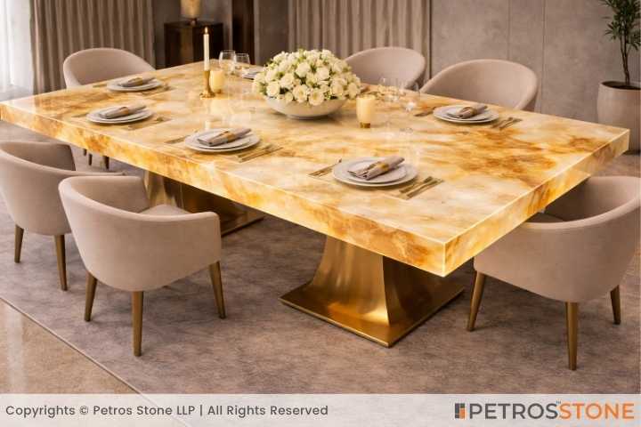 Gold Onyx Marble Table