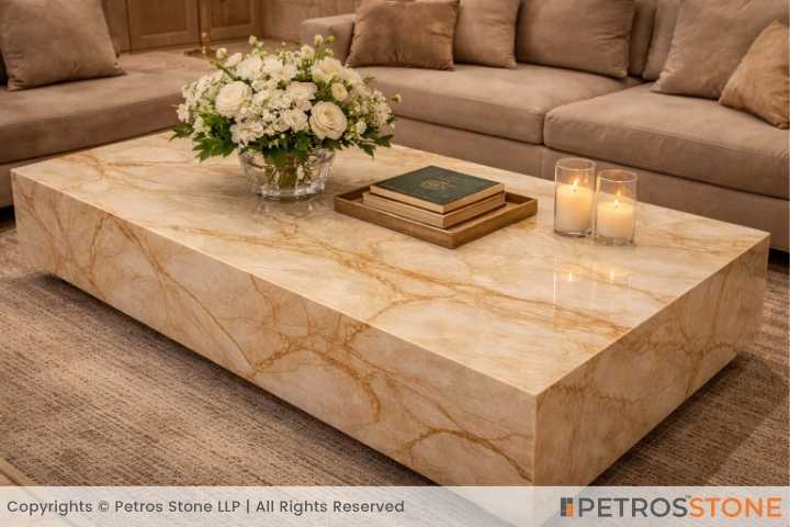 Golden Spider Onyx Marble Table