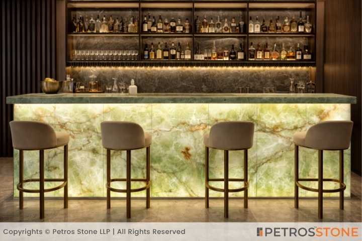 Green Onyx Marble Bar Counter