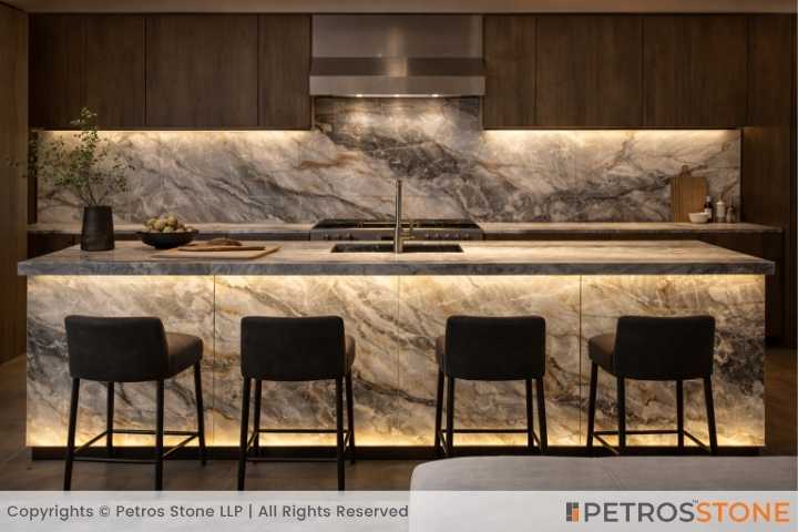 Grey Fusion Marble Kitchen