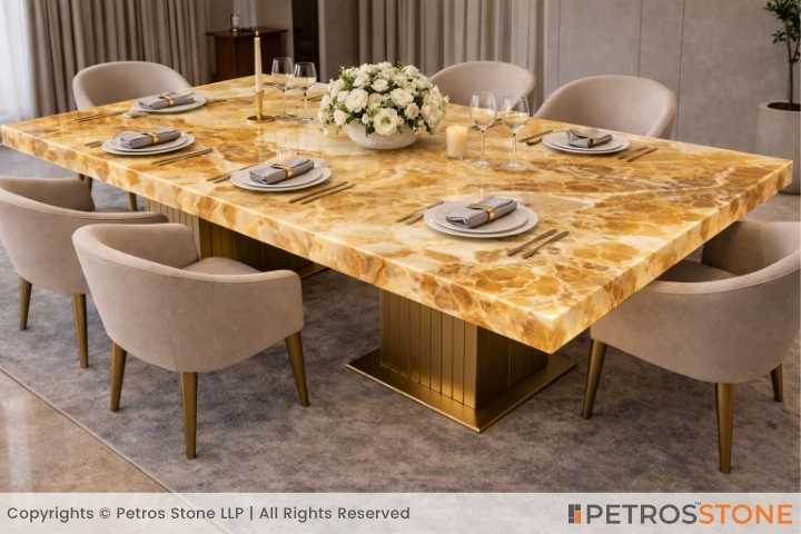 Honey Onyx Marble Table