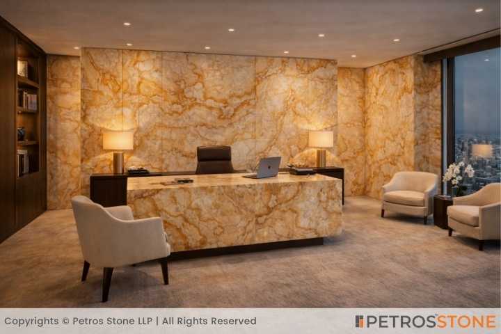 Honey White Onyx Marble Office
