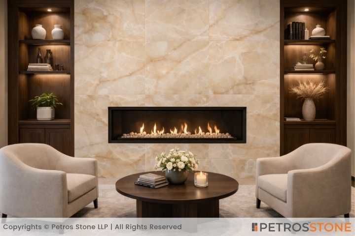 Ivory Honey Onyx Marble Hall Room