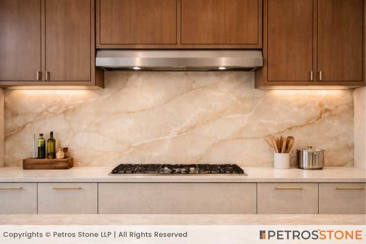 Ivory Honey Onyx Marble Kitchen