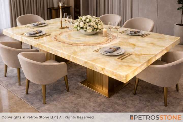 Lemon Onyx Marble Table