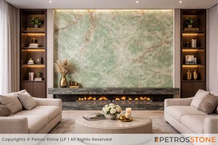Light Green Onyx Marble Featured Wall