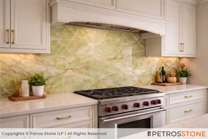 Lime Green Onyx Marble Kitchen