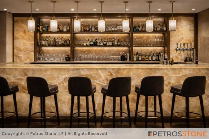 Mexican Amber Onyx Marble Bar Counter