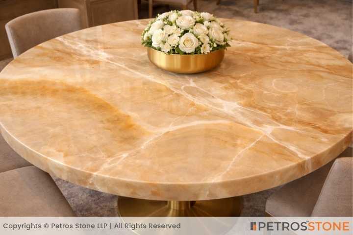 Mexican Amber Onyx Marble Table
