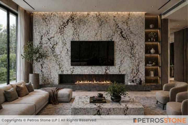 Monalisa White Marble Living Room