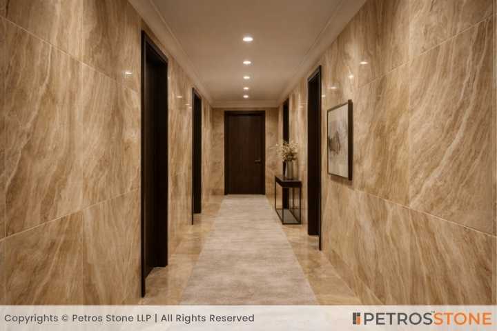 Golden Pink Onyx Marble Kitchen