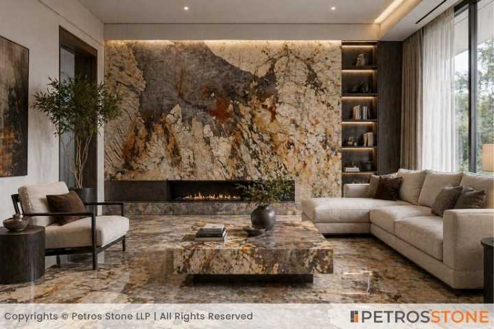 Patagonia Gold Quartzite Living Room