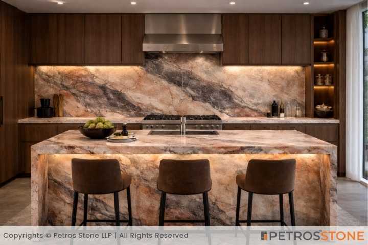 Patagonia Pink Marble Kitchen