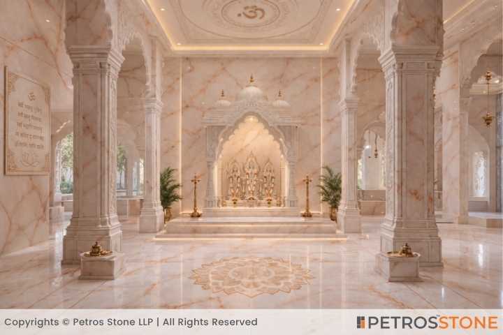 Pink White Onyx Marble Temple