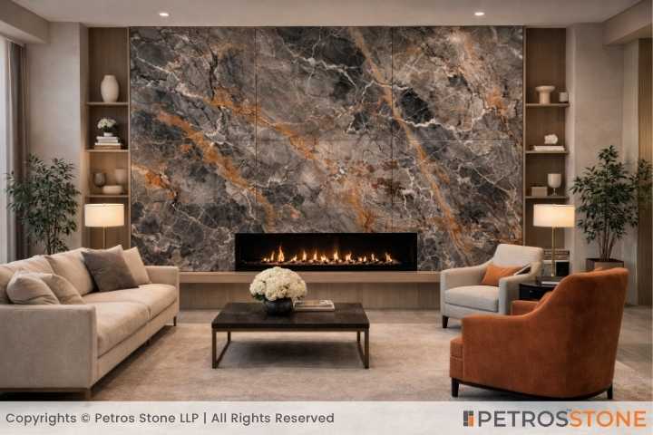Roma Grey Quartzite Living Room