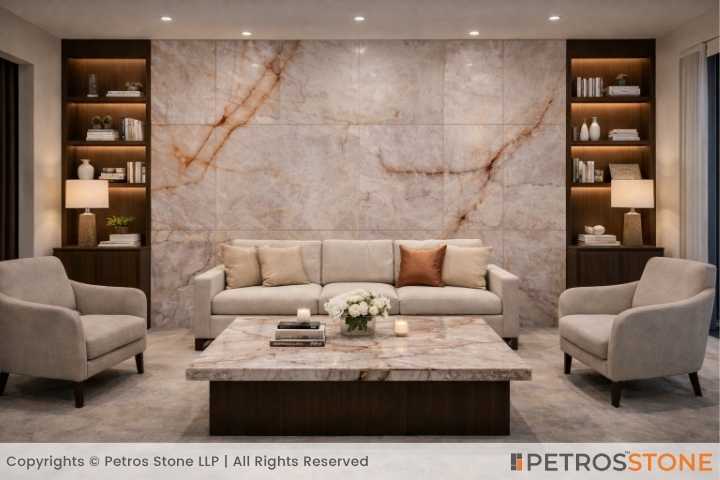 Rose Crystallo Marble Living Room