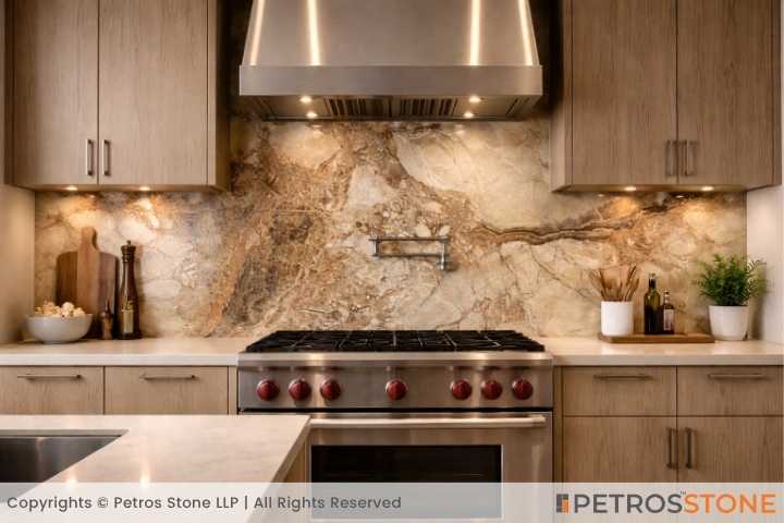 Smoky Brown Onyx Marble Backsplash
