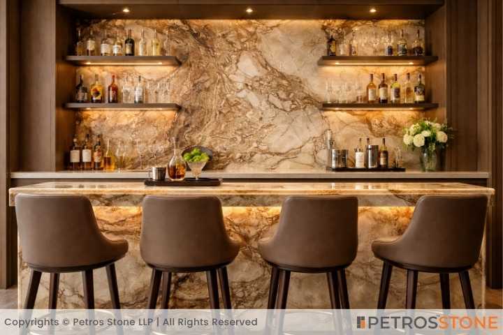 Smoky Brown Onyx Marble Bar Counter