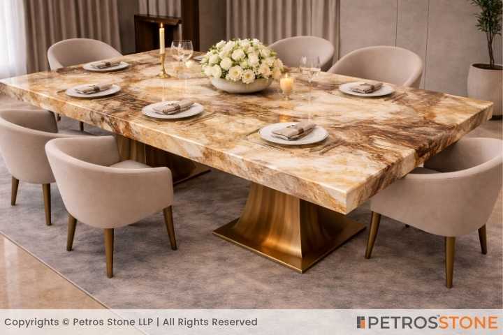 Smoky Brown Onyx Marble Table
