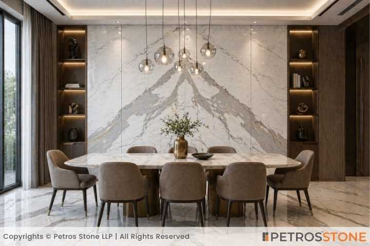 Statuario Marble Dining Area