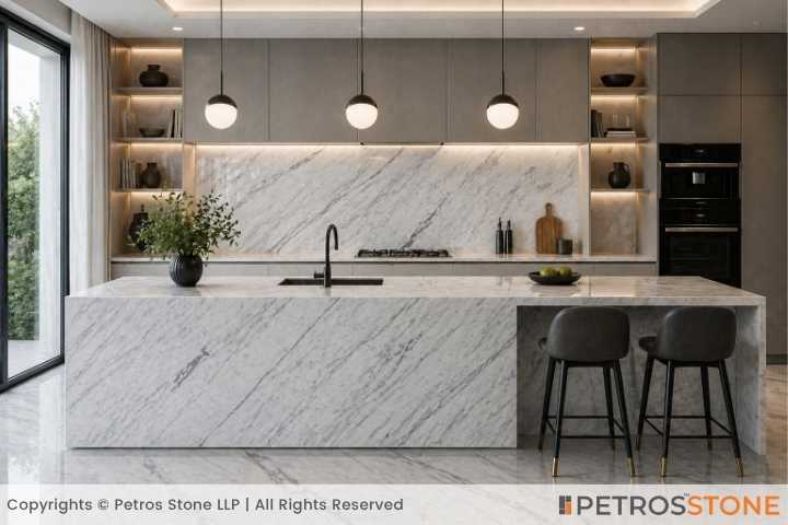 Statuario Venato Marble Kitchen