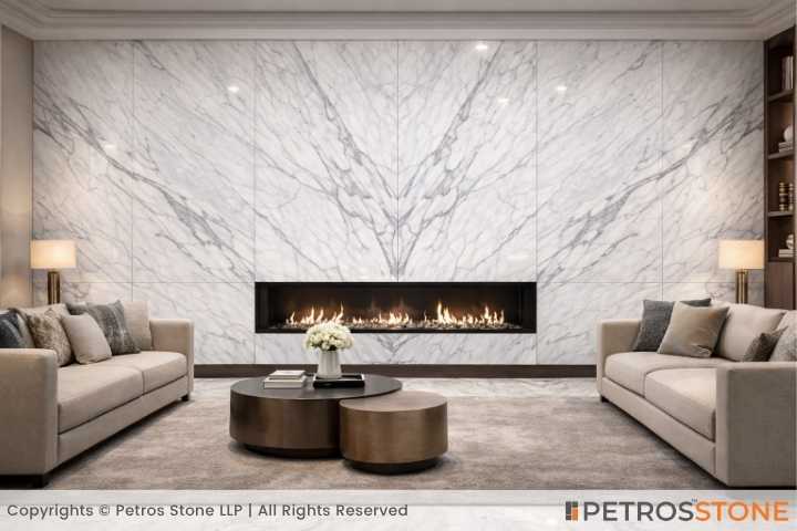 Statuario Venato Marble Living Room
