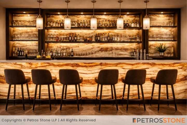 Tiger Onyx Marble Bar Counter