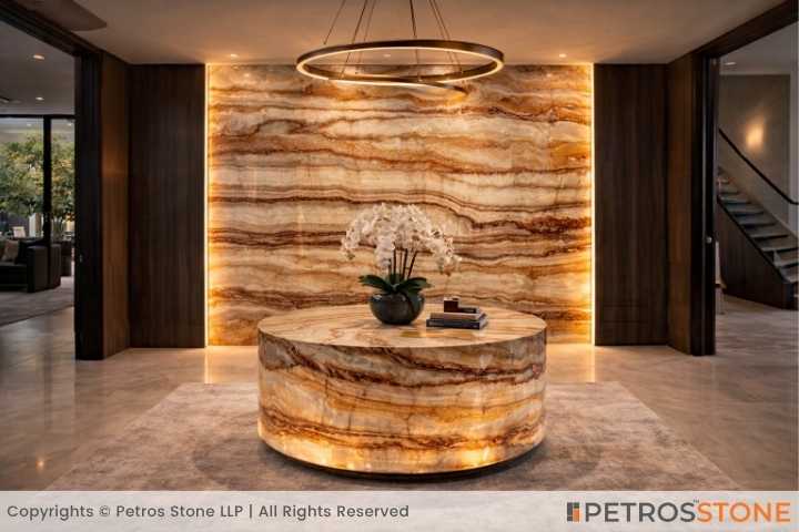 Tiger Onyx Marble Feature Wall