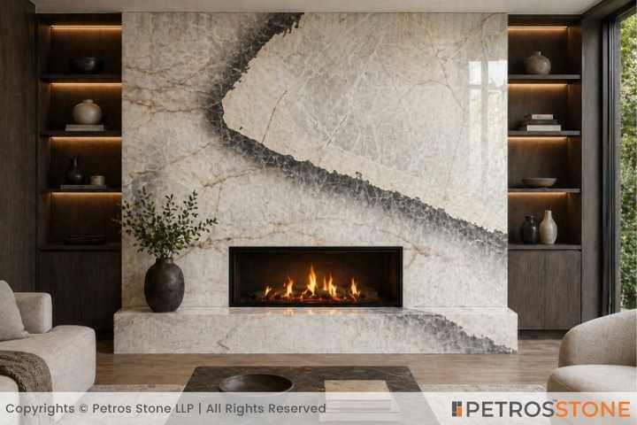 Venice Patagonia Quartzite Fireplace