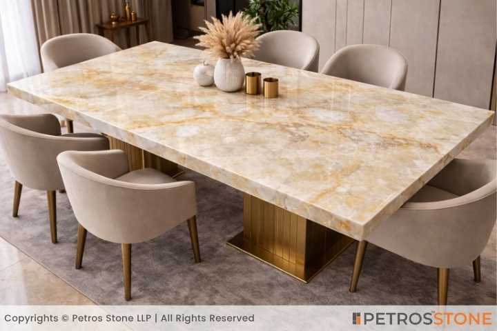 White Mango Onyx Marble Table