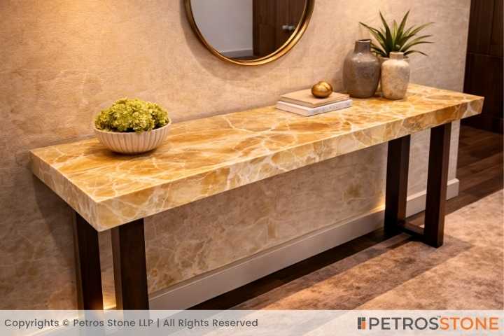 Yellow Onyx Marble Table