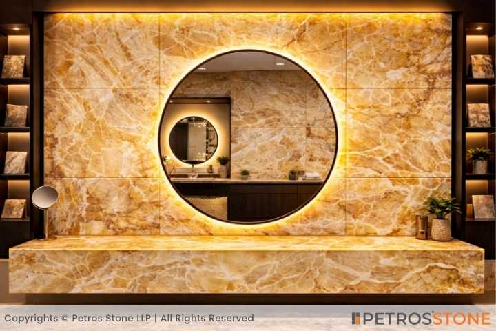 Yellow Onyx Marble Vanity