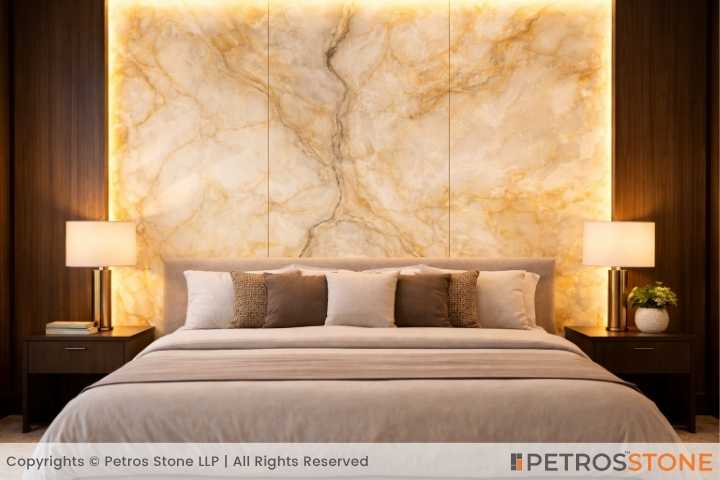 Yellow White Onyx Marble Bedroom