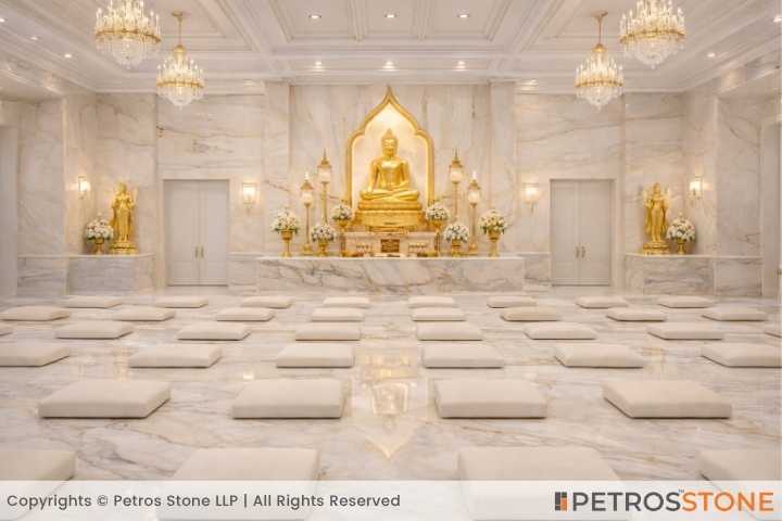 Bianco Lasa Vena Oro Marble Temple