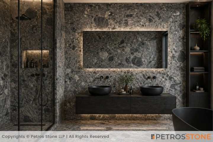 Breccia Black Marble Bathroom