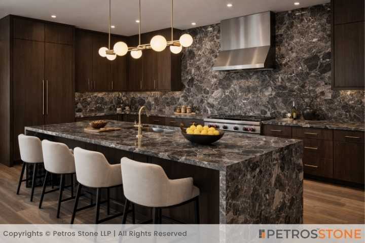 Breccia Black Marble Kitchen