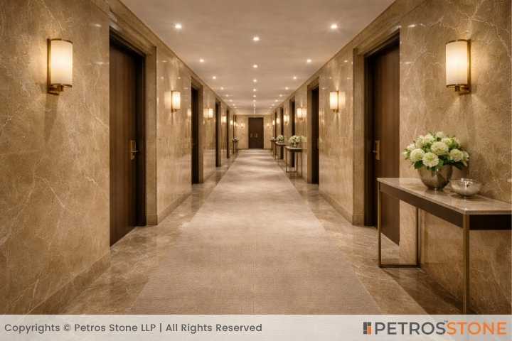 Spanish Beige Marble Corridor