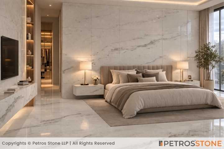 Volakas Bianco Marble Bedroom